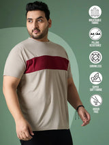 Men Plus Size Bravix Multicolor Round Neck Tshirt