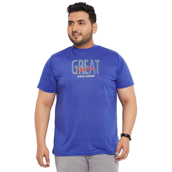 Men Plus Size Brazen Printed Round Neck Tshirt