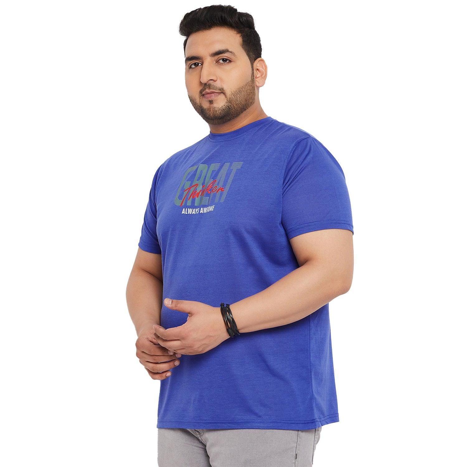 Men Plus Size Brazen Printed Round Neck Tshirt - bigbanana