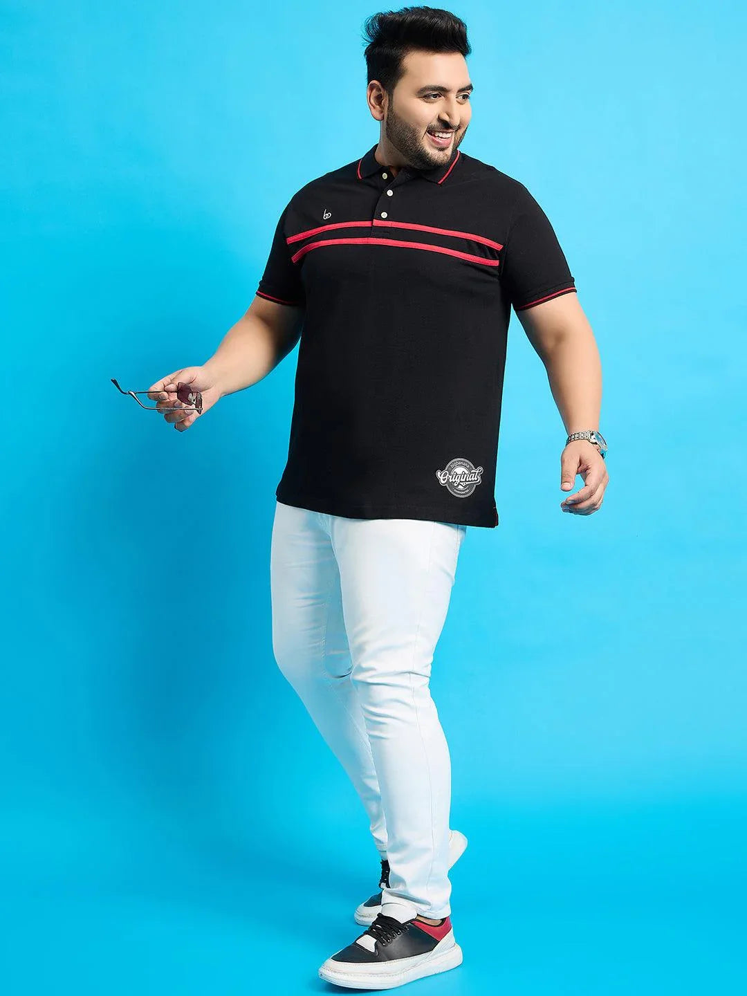 Men Plus Size Broku Solid Polo Tshirt - bigbanana