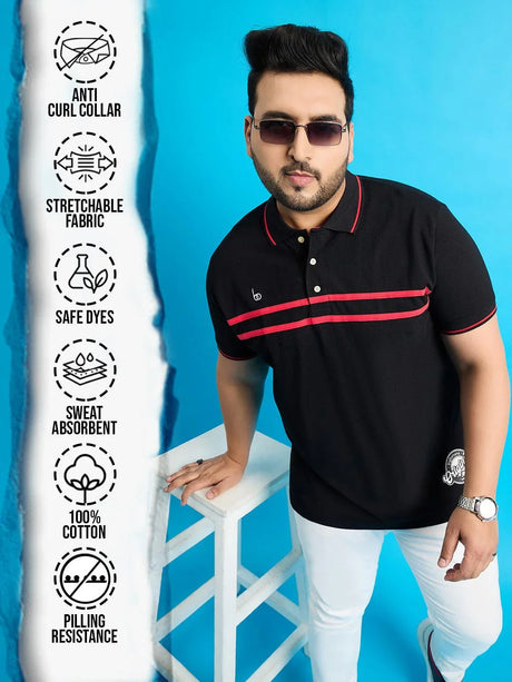 Men Plus Size Broku Solid Polo Tshirt - bigbanana