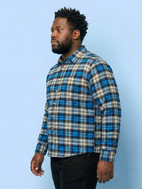 Men Plus Size Burlap Multicolor Checkered Casual Shirt