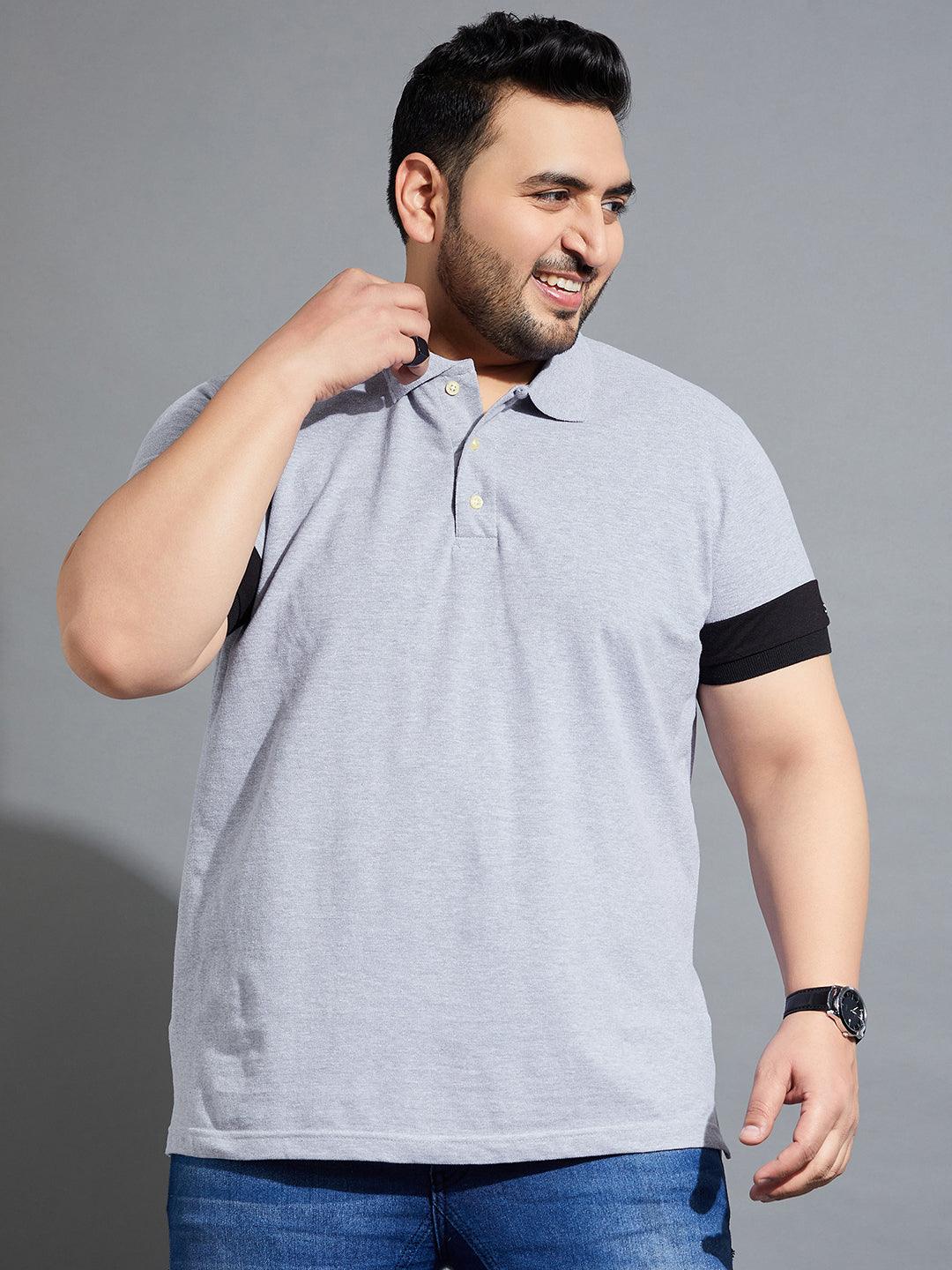 Men Plus Size Cary-10 Colorblock Polo Tshirt - bigbanana