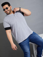 Men Plus Size Cary-10 Colorblock Polo Tshirt - bigbanana