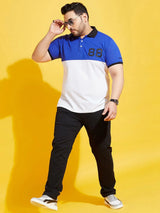 Men Plus Size Colman-10 Colorblock Polo Tshirt - bigbanana