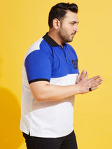 Men Plus Size Colman-10 Colorblock Polo Tshirt - bigbanana