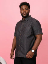 Men Plus Size Camboria Brown Solid Casual Shirt