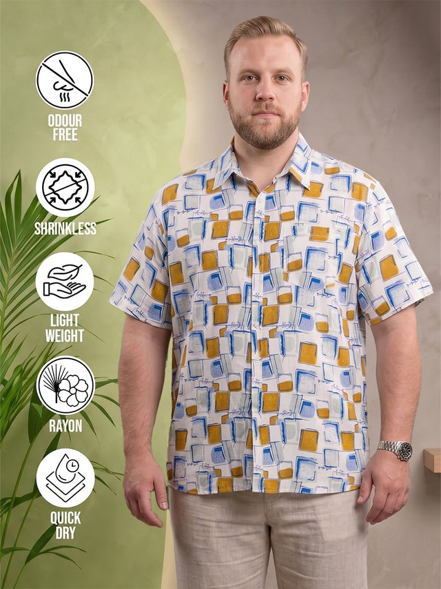 Men Plus Size Canvaspatch Multi Printed Shirts