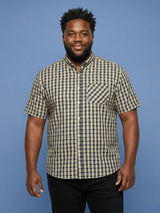 Men Plus Size Casing Multicolor Checkered Casual Shirt