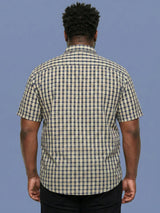 Men Plus Size Casing Multicolor Checkered Casual Shirt
