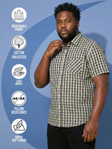 Men Plus Size Casing Multicolor Checkered Casual Shirt