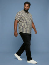 Men Plus Size Casing Multicolor Checkered Casual Shirt