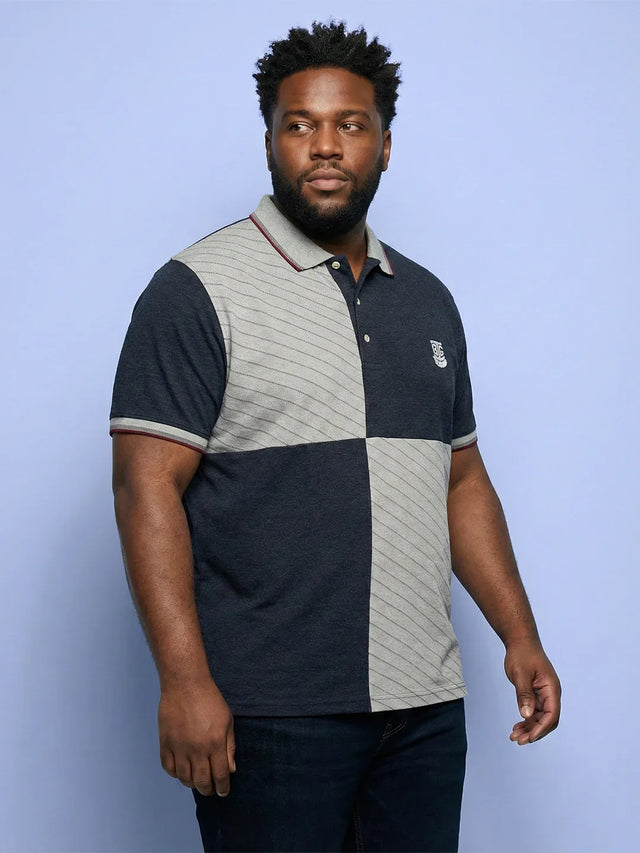 Men Plus Size Cassa Colorblock Polo Tshirt