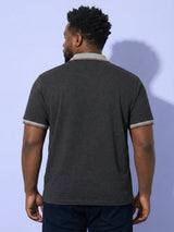 Men Plus Size Cassa Colorblock Polo Tshirt