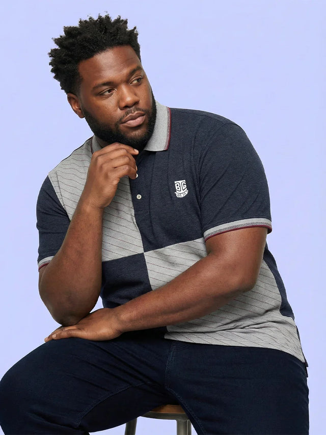 Men Plus Size Cassa Colorblock Polo Tshirt