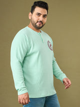 Men Plus Size Charge Solid Henley Tshirt