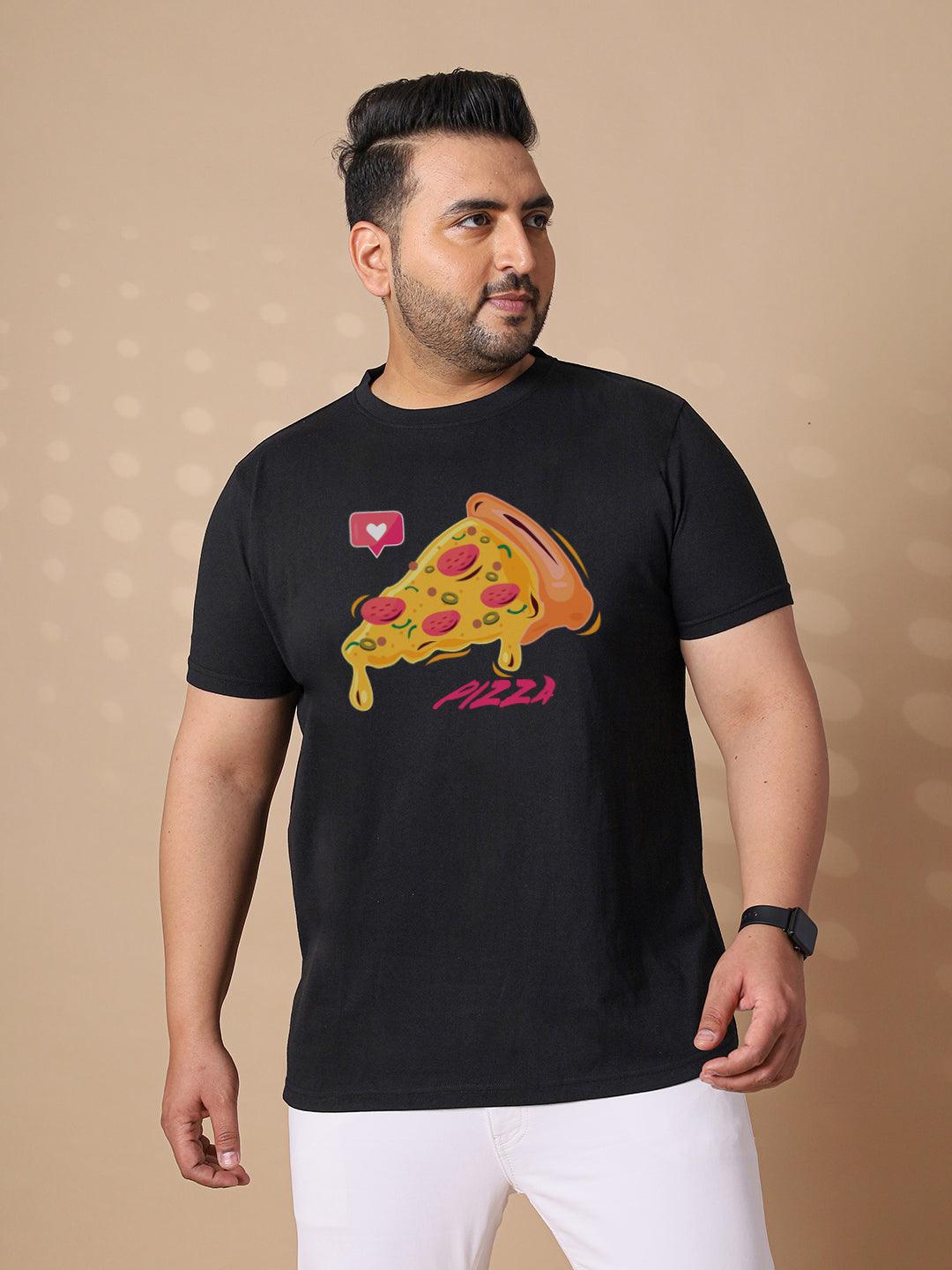 Men Plus Size Cheeze Printed Round Neck Tshirt - bigbanana