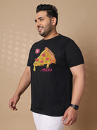 Men Plus Size Cheeze Printed Round Neck Tshirt - bigbanana