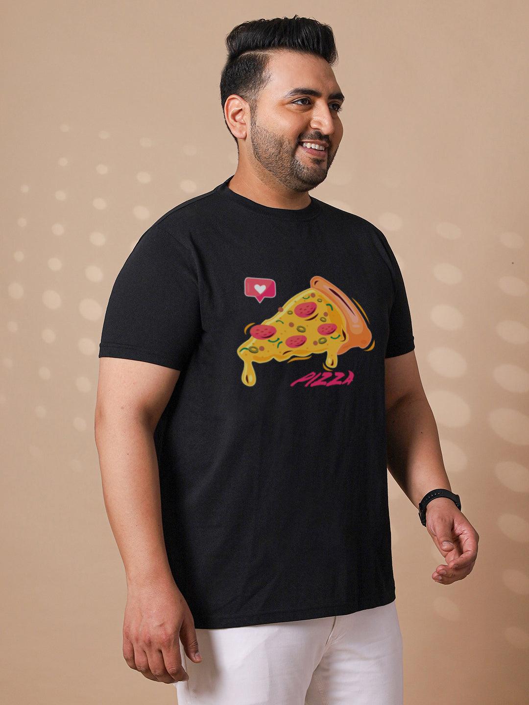 Men Plus Size Cheeze Printed Round Neck Tshirt - bigbanana