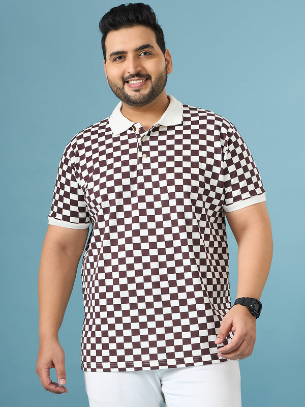Men Plus Size Cheska Multicolor Printed Polo Tshirt