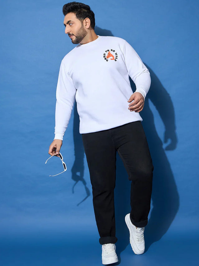 Men Plus Size Chill Printed Sweatshirt