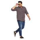 Men Plus Size Chip Check Shirt - bigbanana