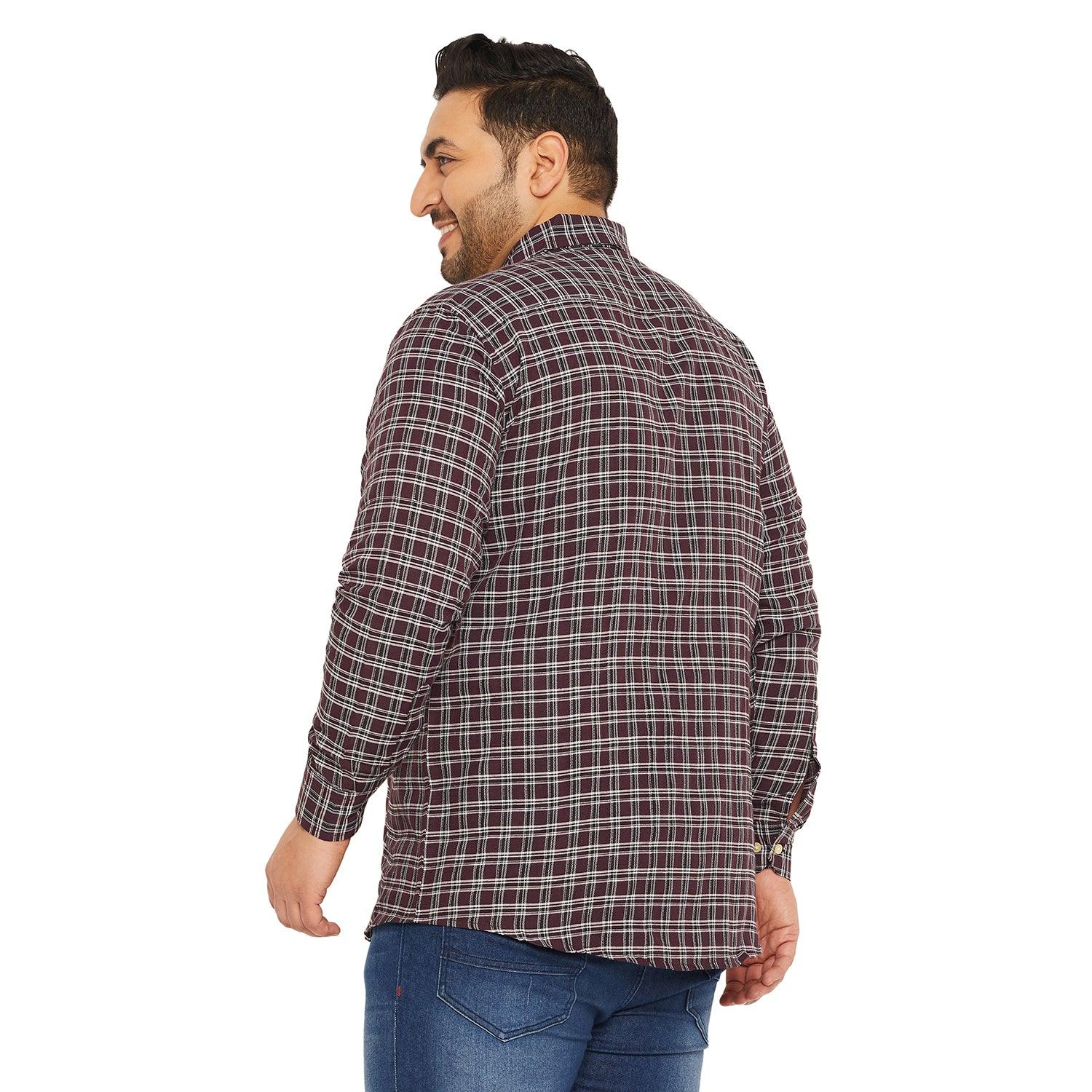 Men Plus Size Chip Check Shirt - bigbanana