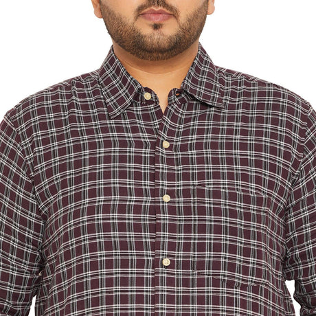 Men Plus Size Chip Check Shirt - bigbanana