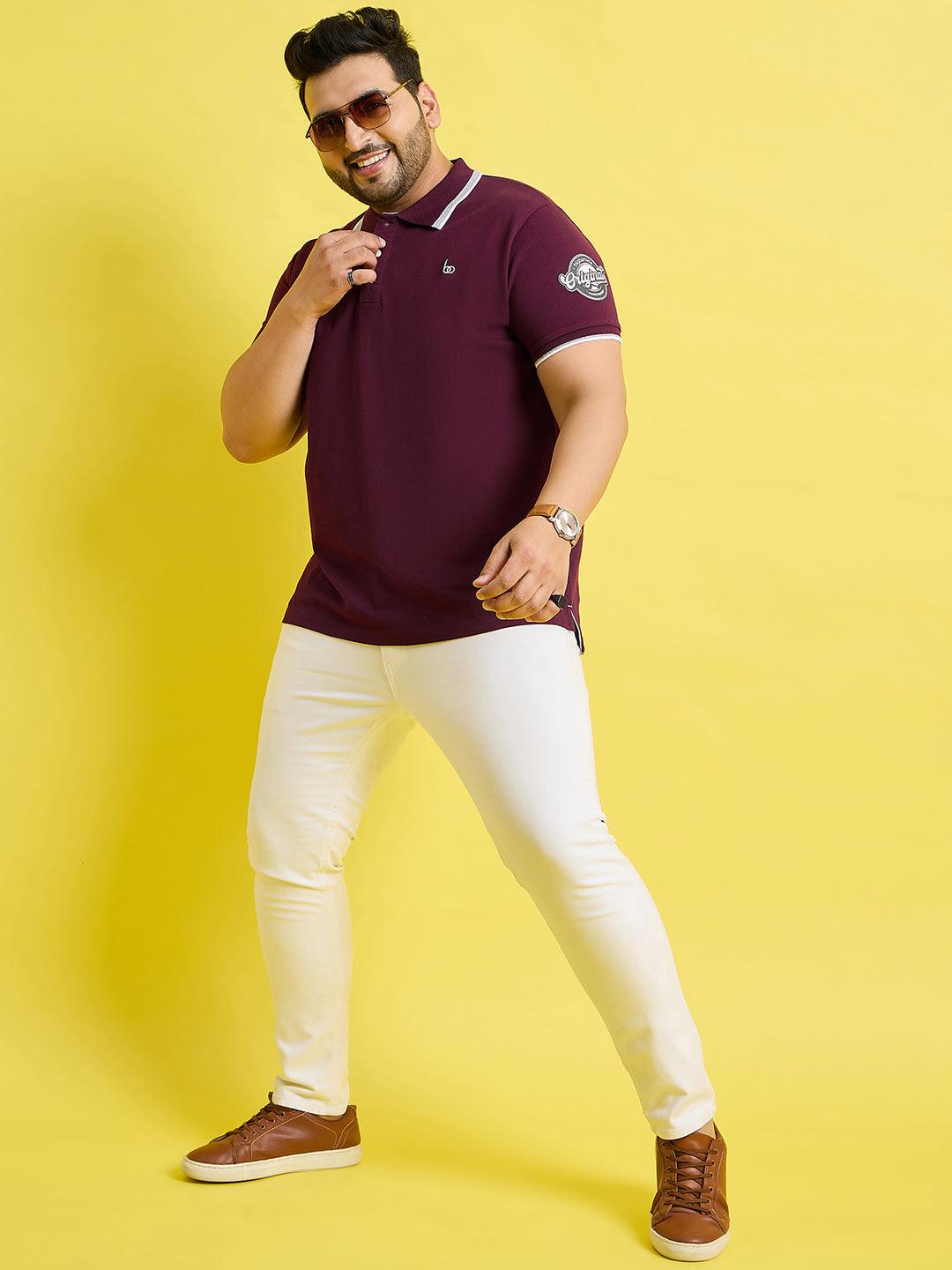 Men Plus Size Chromo Solid Polo Tshirt - bigbanana