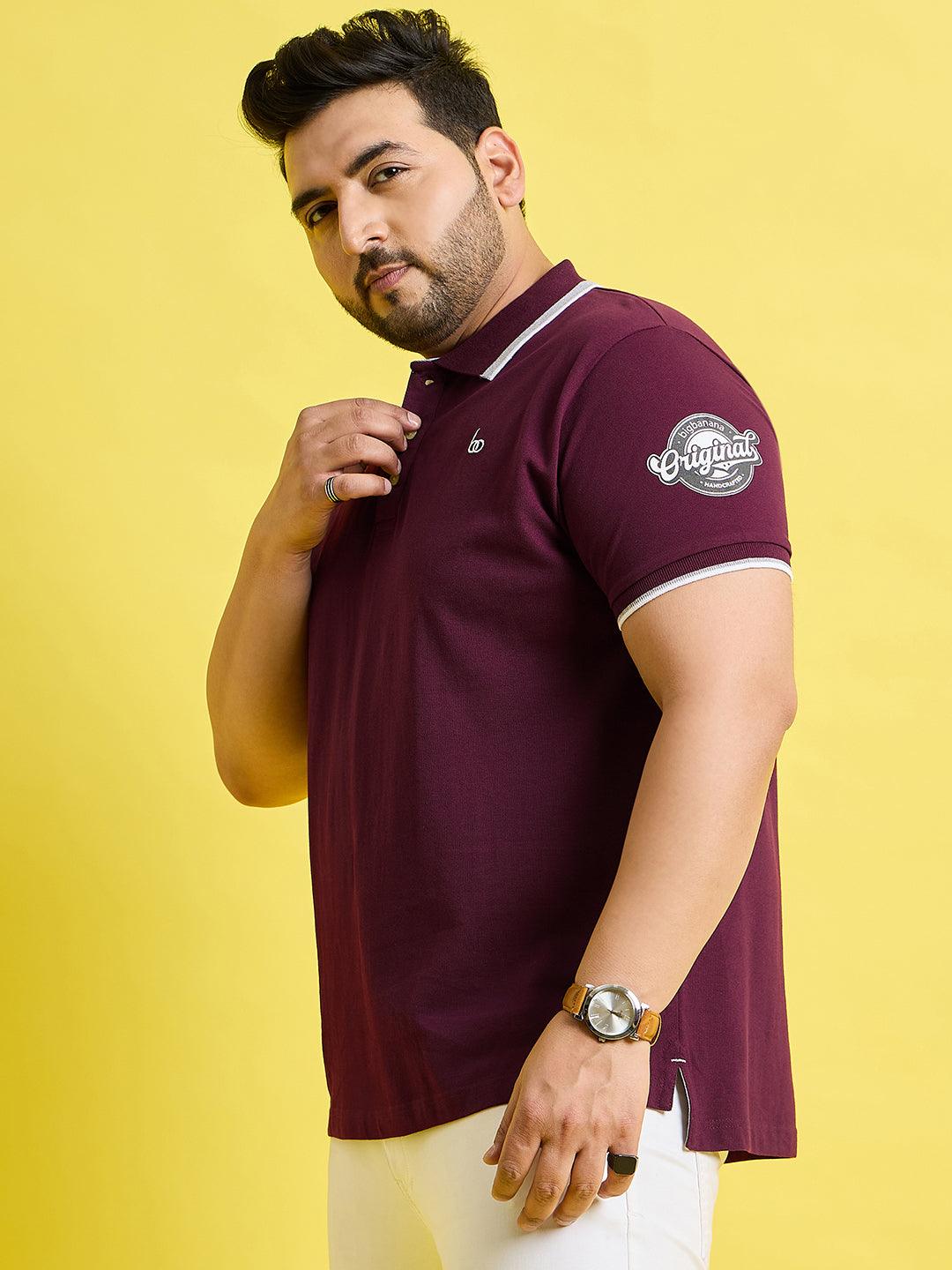 Men Plus Size Chromo Solid Polo Tshirt - bigbanana