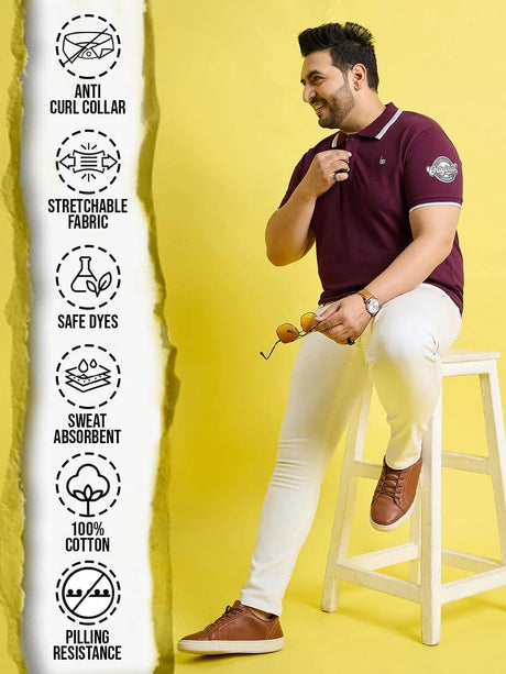 Men Plus Size Chromo Solid Polo Tshirt - bigbanana