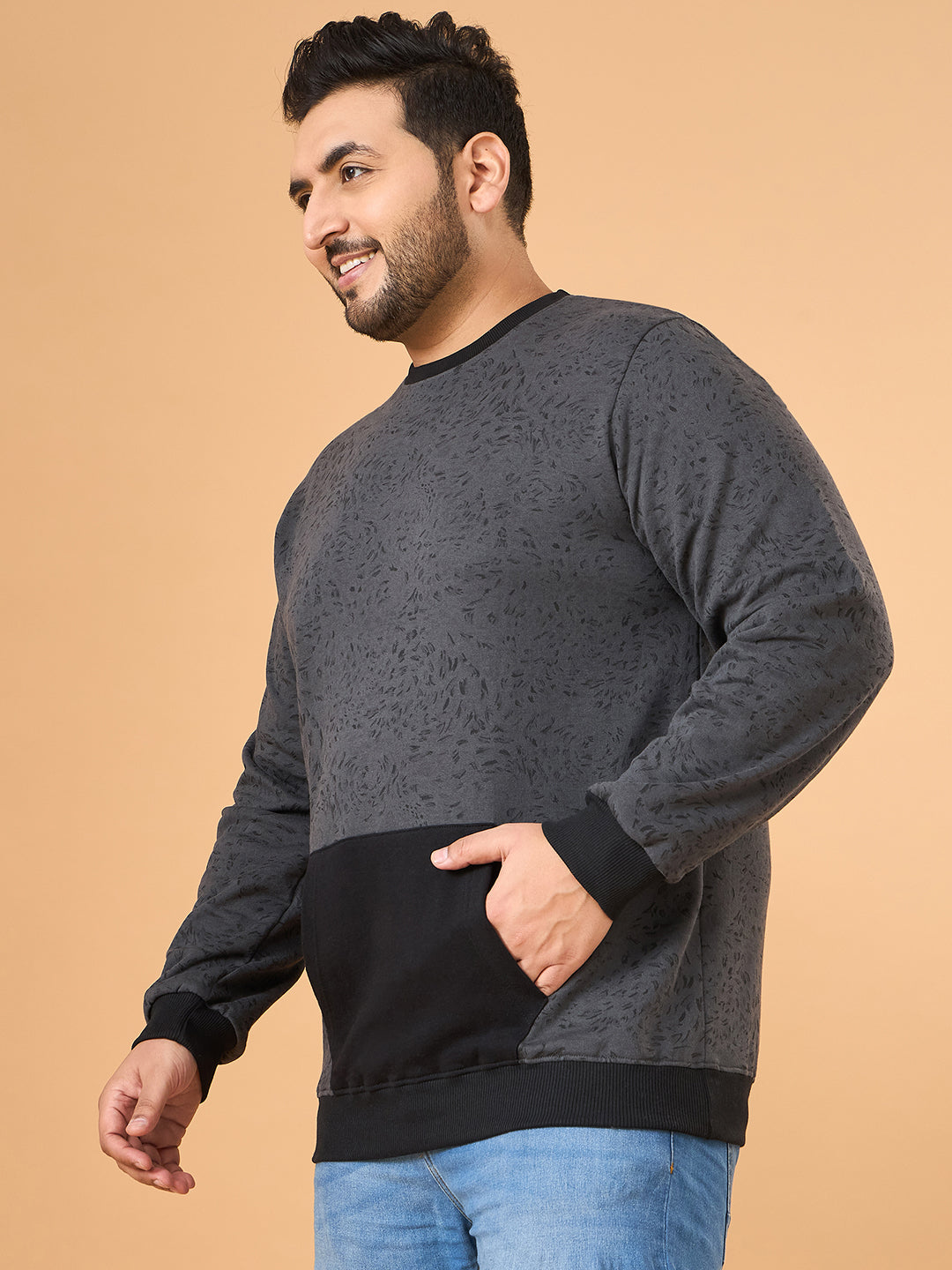 Men Plus Size Cinder Colorblock Sweatshirt
