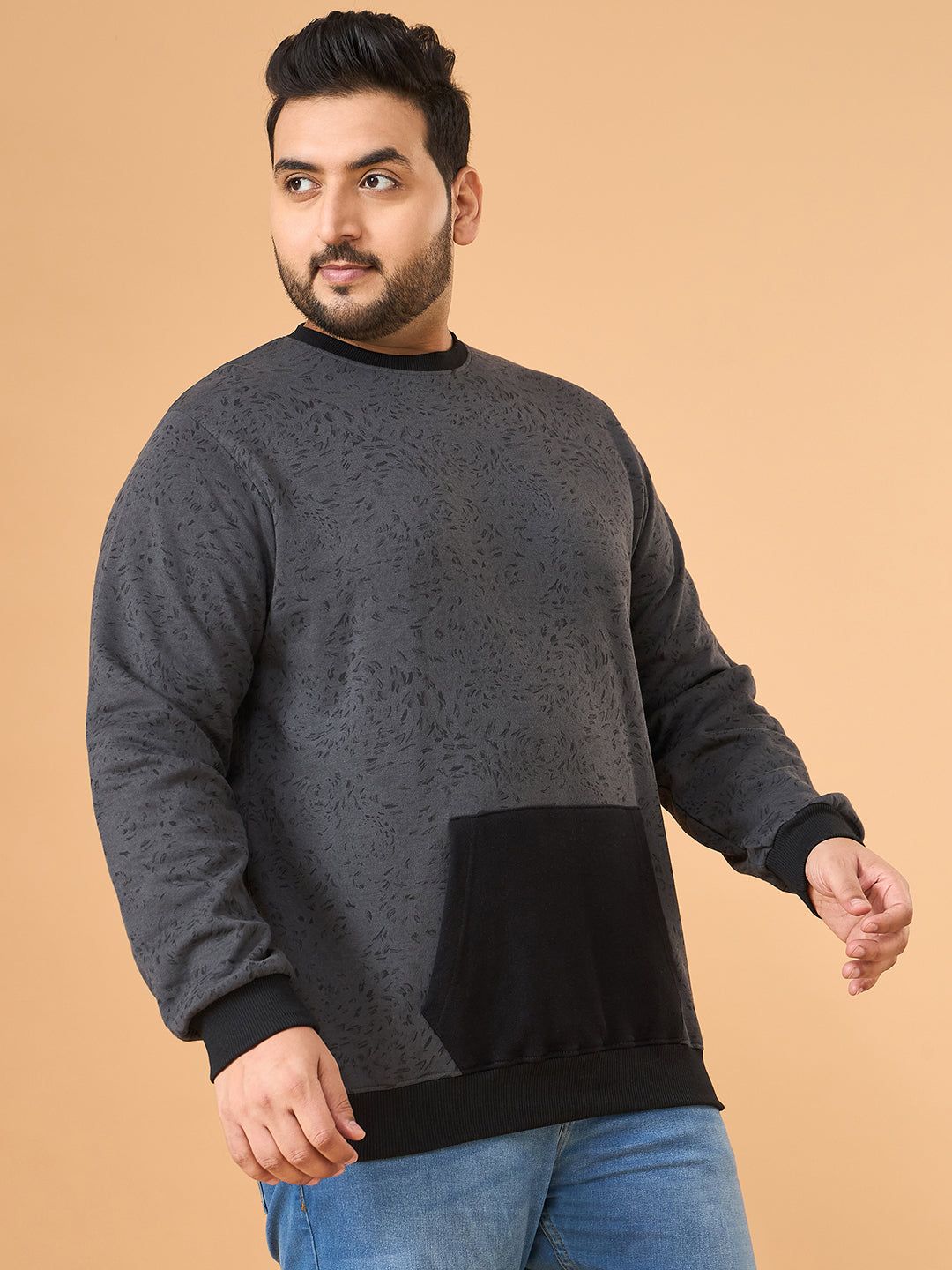 Men Plus Size Cinder Colorblock Sweatshirt