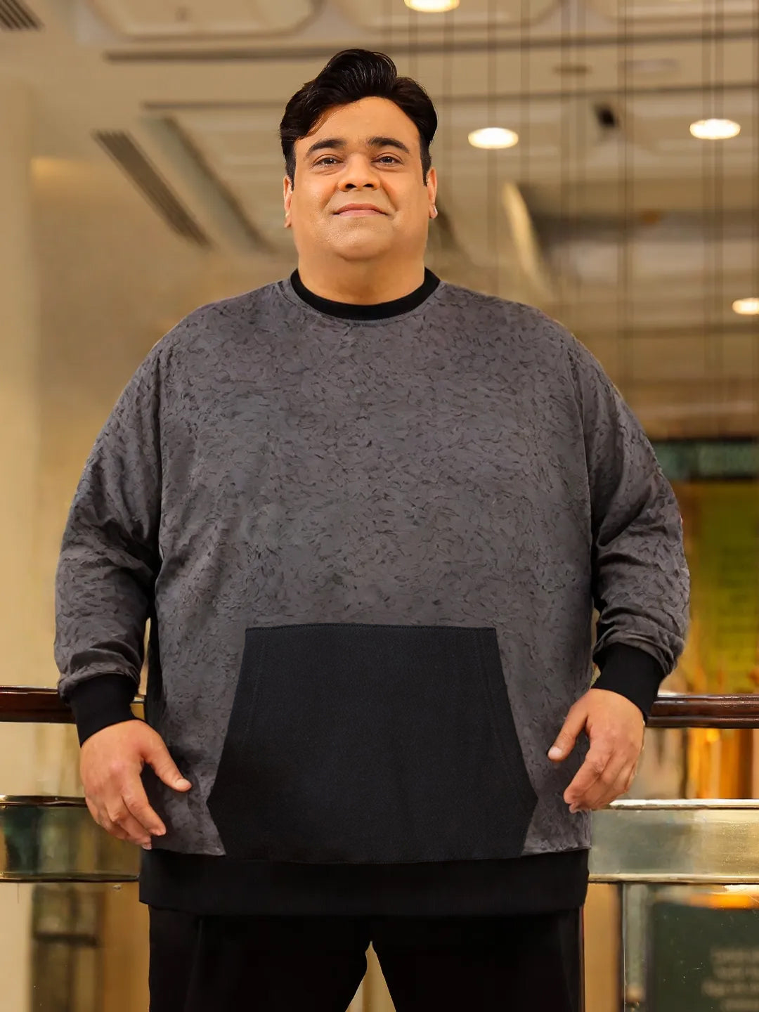 Men Plus Size Cinder Colorblock Sweatshirt