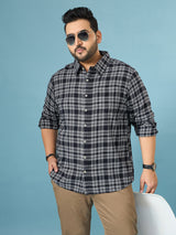 Men Plus Size Circuit Multicolor Checkered Casual Shirt