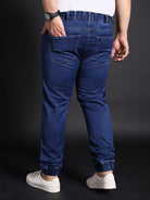 Men Plus Size Citrus-Dark Blue Washed Jeans - bigbanana