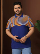 Men Plus Size Clatheo Colorblock Polo Tshirt