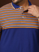 Men Plus Size Clatheo Colorblock Polo Tshirt