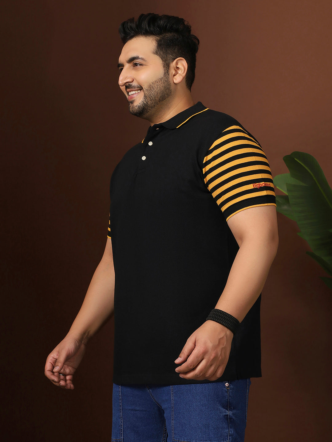 Men Plus Size Cloften Solid Polo Tshirt