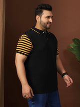 Men Plus Size Cloften Solid Polo Tshirt