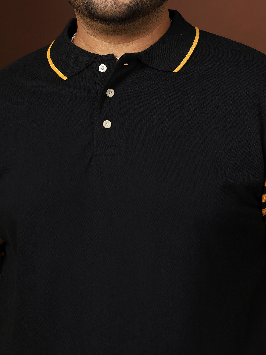 Men Plus Size Cloften Solid Polo Tshirt