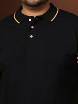 Men Plus Size Cloften Solid Polo Tshirt