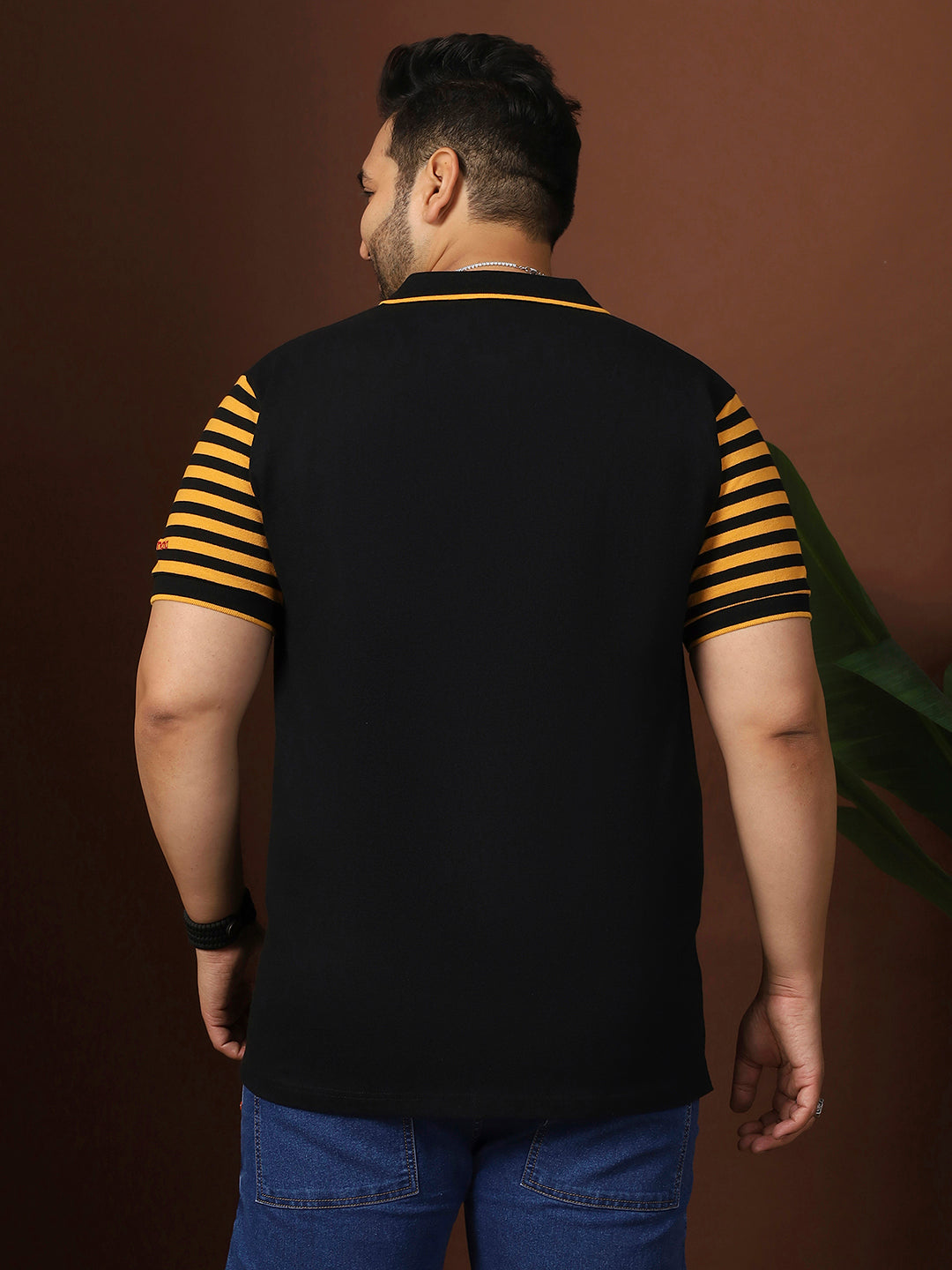 Men Plus Size Cloften Solid Polo Tshirt