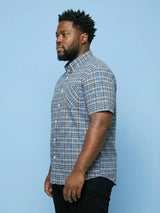 Men Plus Size Cloud Multicolor Checkered Casual Shirt
