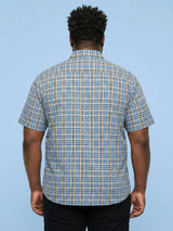 Men Plus Size Cloud Multicolor Checkered Casual Shirt