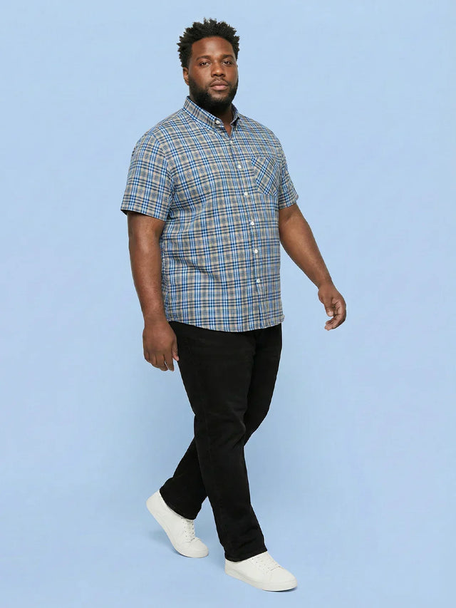 Men Plus Size Cloud Multicolor Checkered Casual Shirt