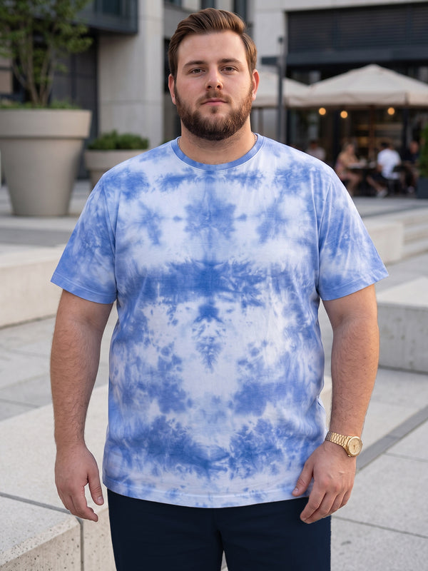 Men Plus Size Cloudye Printed Round Neck Tshirt