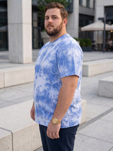 Men Plus Size Cloudye Printed Round Neck Tshirt