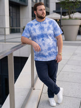 Men Plus Size Cloudye Printed Round Neck Tshirt