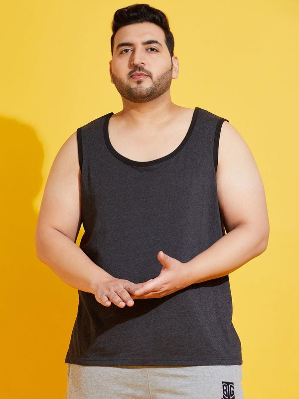 Men Plus Size Coca-10 Solid Vest